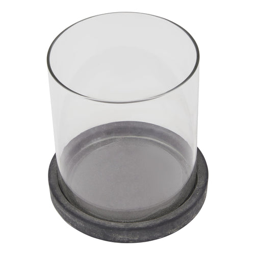 View from above of the lantern's open cylindrical sleeve, showing the circular interior and raised dark grey rim around the base.