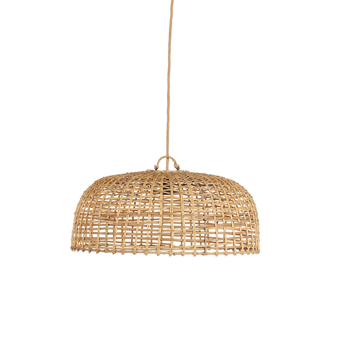 Cloche Synthetic Rattan Pendant Light – Natural – product view