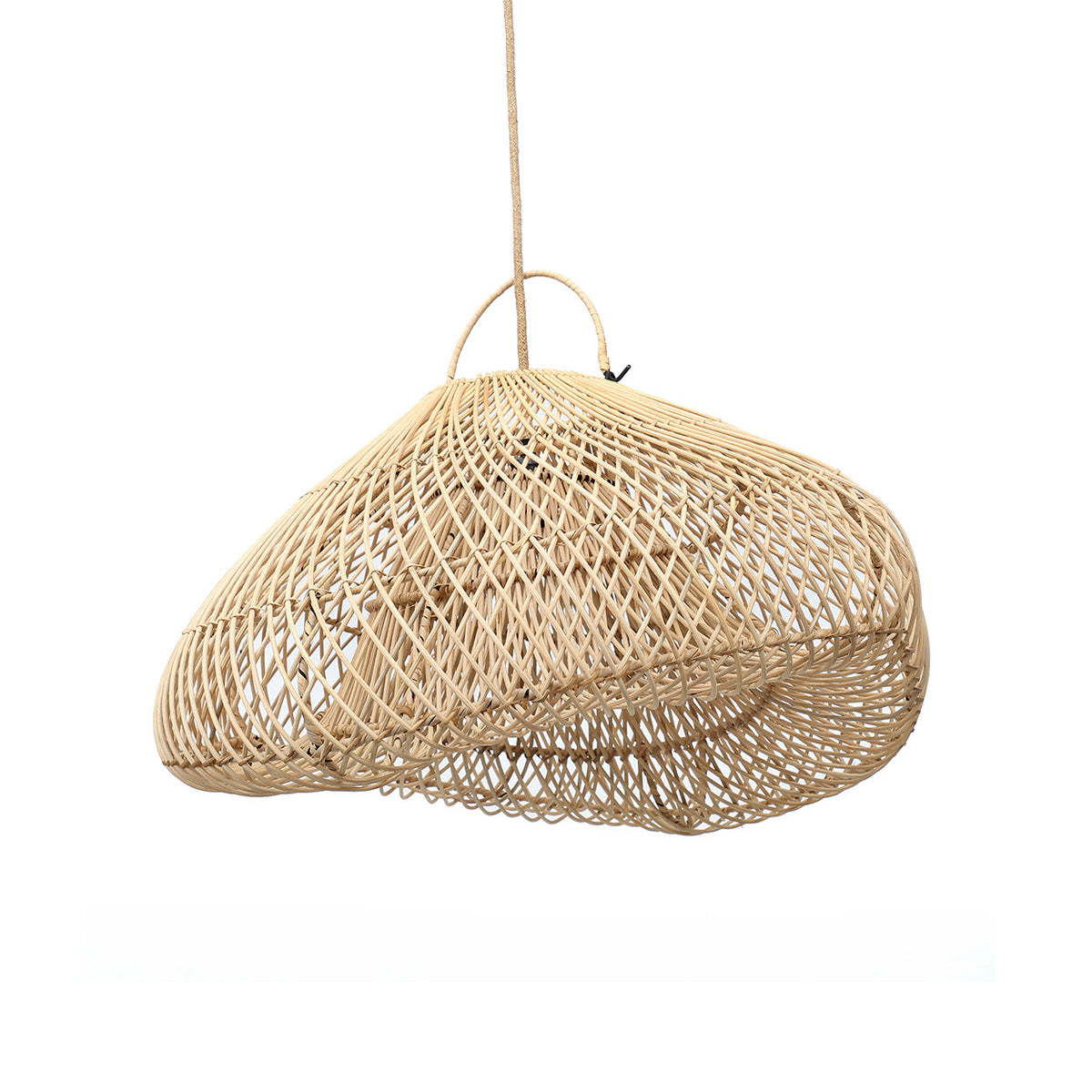 Cloud Rattan Pendant Light – Natural, Medium — front product view