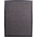 Front view of black rectangular wall art with an embossed cobbled pattern and distressed frame.