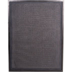Front view of black rectangular wall art with an embossed cobbled pattern and distressed frame.