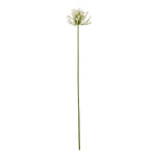 Cream Radialhead Artificial Flower Stem shown in full against white, with a slim green stem and cream-white flower head.