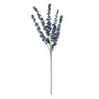 Darkface Leaf Artificial Foliage Stem on a white background, showing upright sprays of rounded dark leaves above a long green stalk.