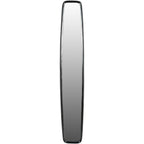 Front view of a tall narrow mirror with a dark rounded frame on a white background.