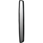 Angled view of the tall mirror showing the deep dark frame surrounding the glass.