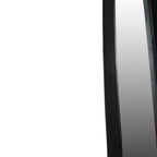 Close-up of the mirror's long side showing the deep graphite frame and inset glass.