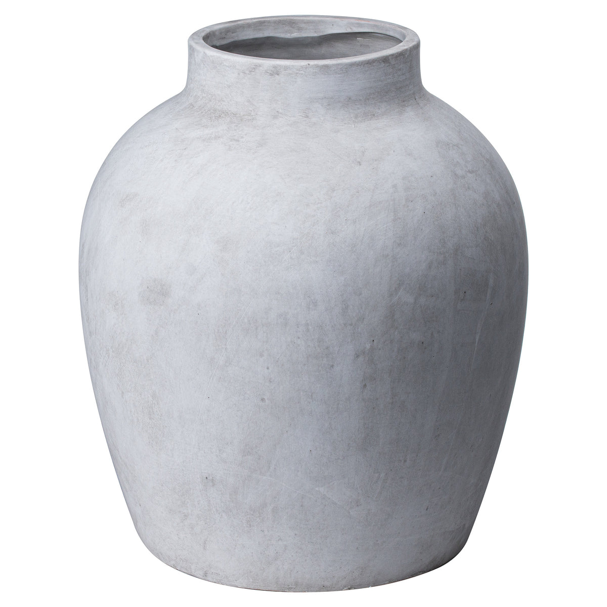 Pale grey Diffuse Shoulder Vase with a wide open neck, rounded shoulders and gently tapered base against a white background.