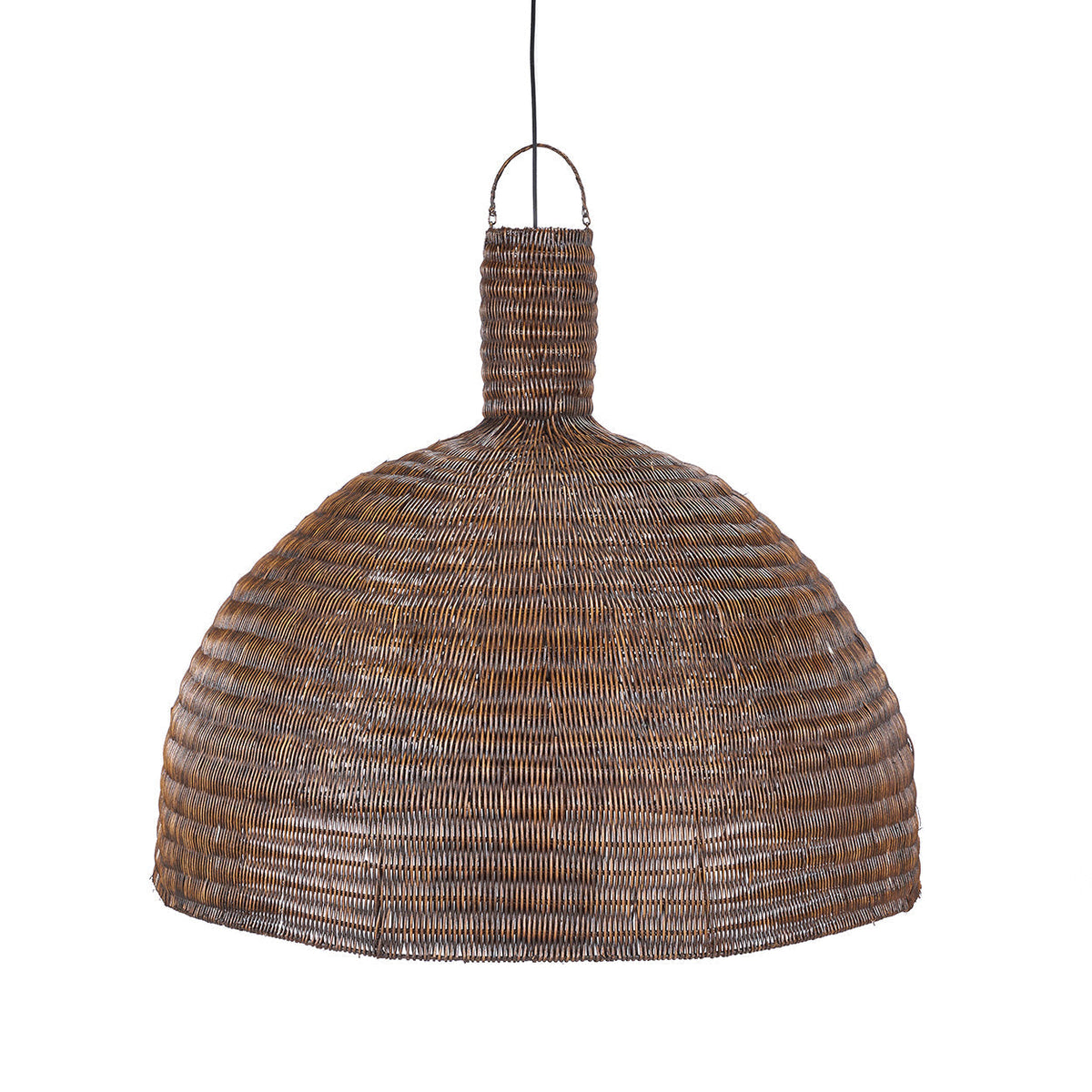 Dome Rattan Pendant Light – Dark Walnut, Extra Large — front product view