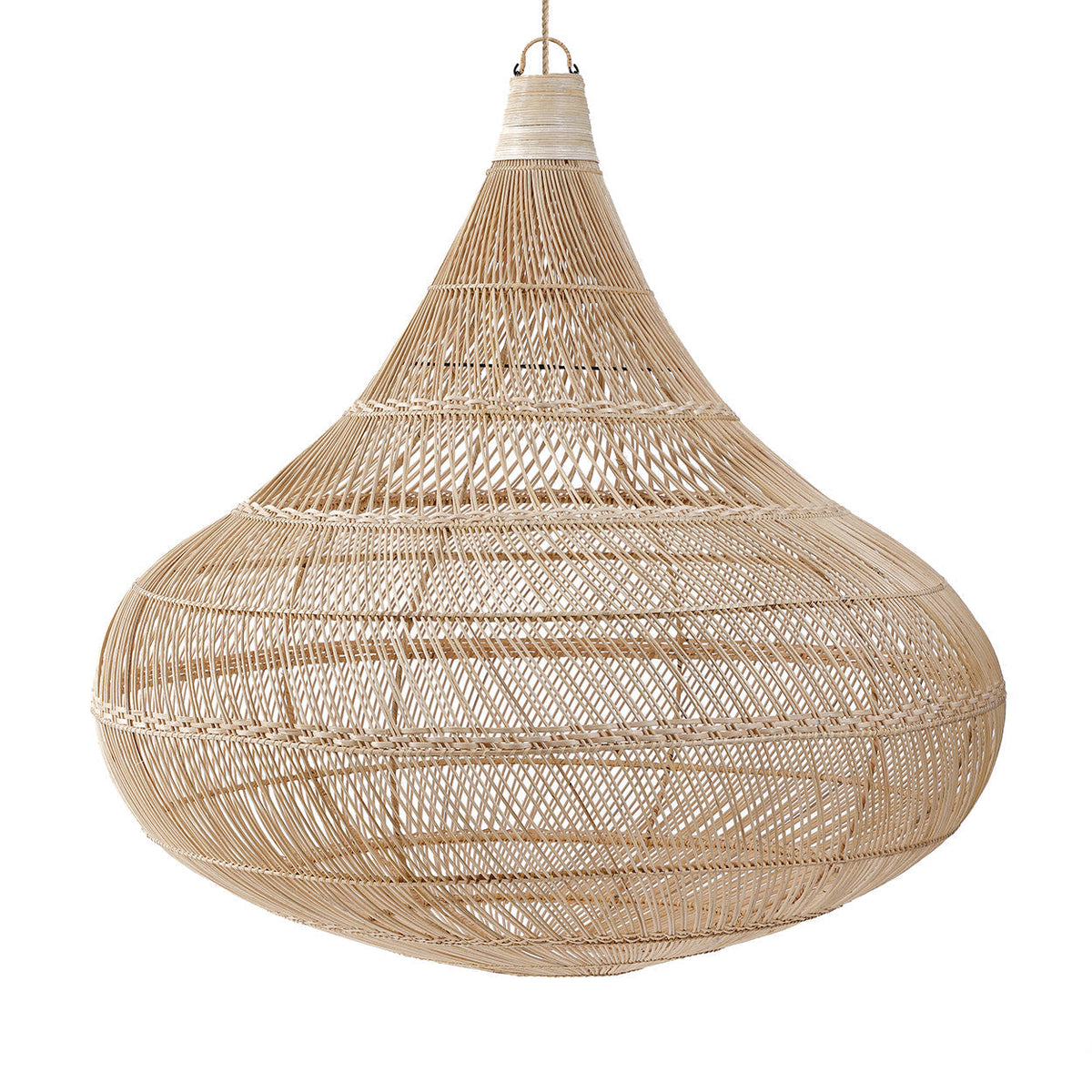 Drop Rattan Pendant Light – Natural, Extra Large — front product view