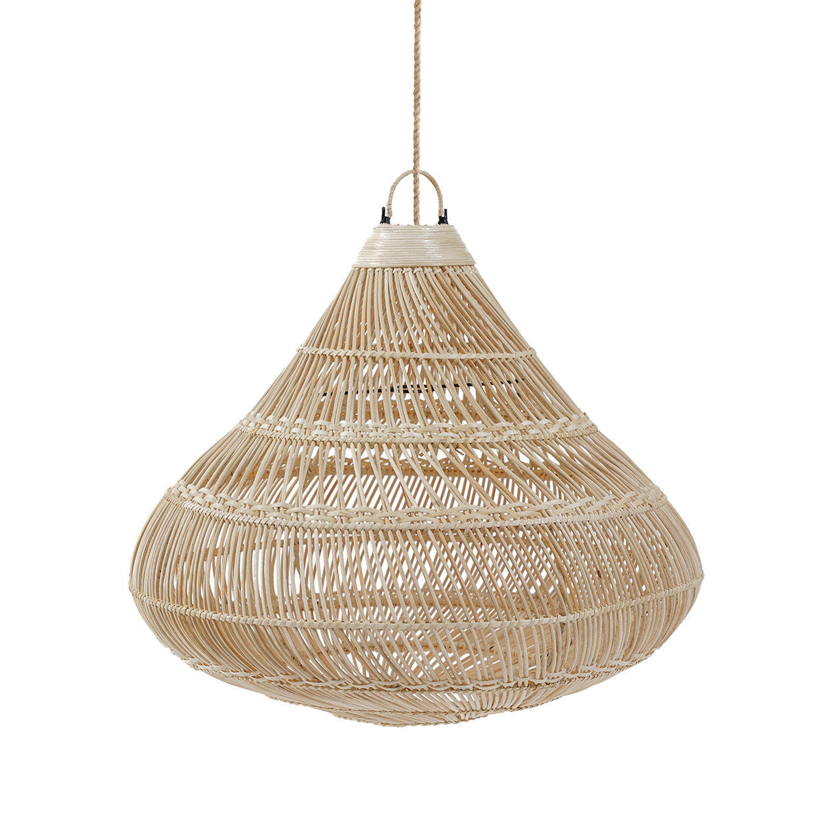 Drop Rattan Pendant Light – Natural, Medium — front product view