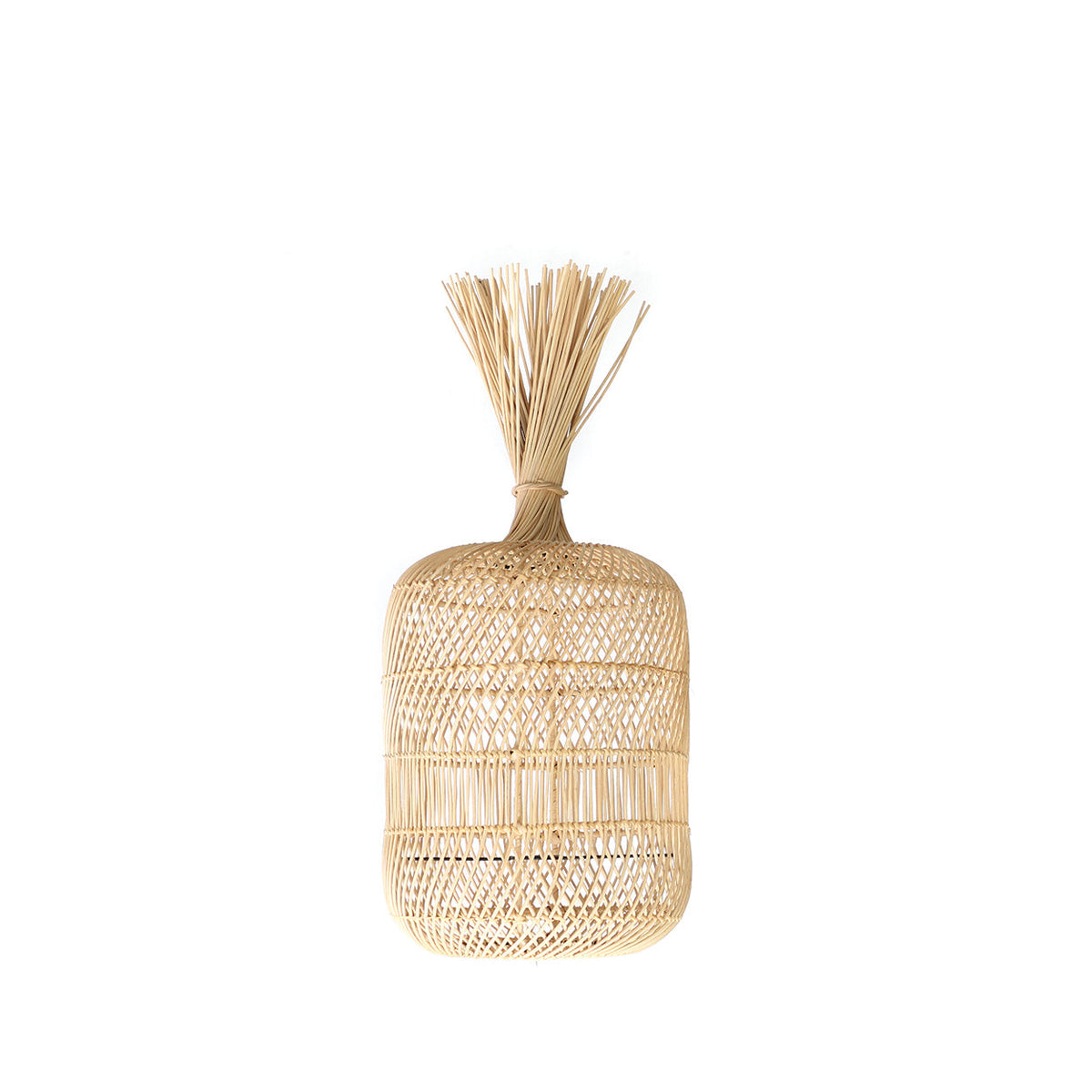 Dumpling Rattan Floor/Pendant Shade – Natural, Small — upright product view