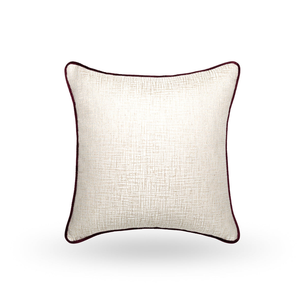 Elara Cushion with Plum Piping