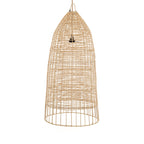 Elba Rattan Pendant Light – Natural, Large – front product view on a white background
