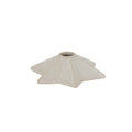 Low angled view of the cream star candle holder, showing the raised central socket and sloping faceted points.