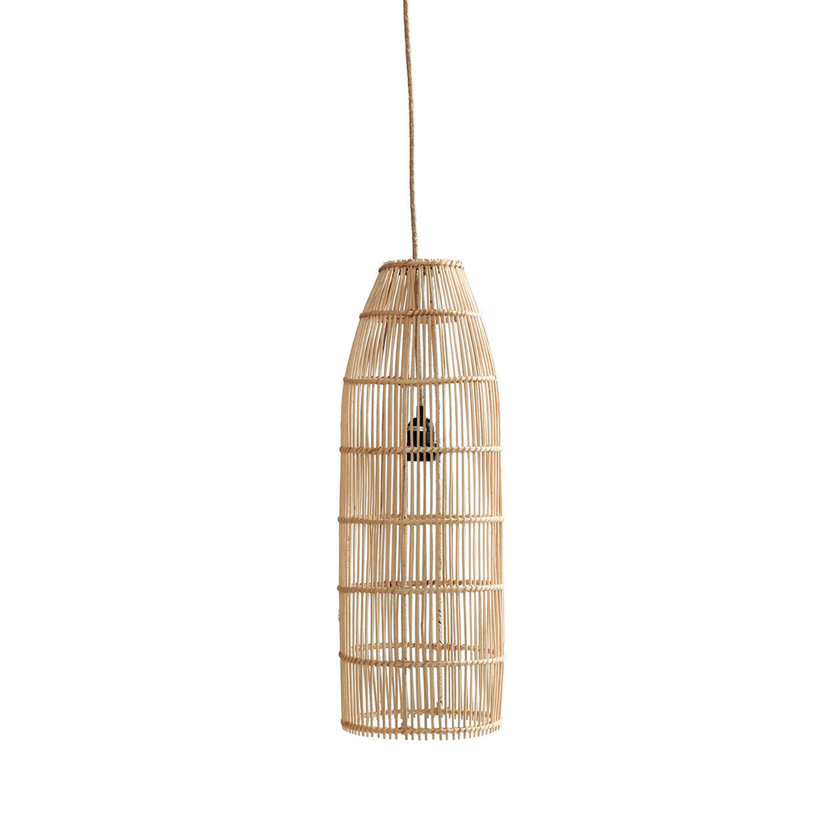 Fish Trap Rattan Pendant Light – Natural, Medium — front product view