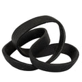 Black knot ornament with a broad upper loop and overlapping flattened bands on a white background.