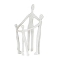 Off-white ornament of four elongated, faceless figures joined by their outstretched arms, shown in full against a white background.