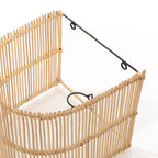Gigi Rattan Wall Applique – Natural, Small – open rear frame and mounting bar detail on a white background