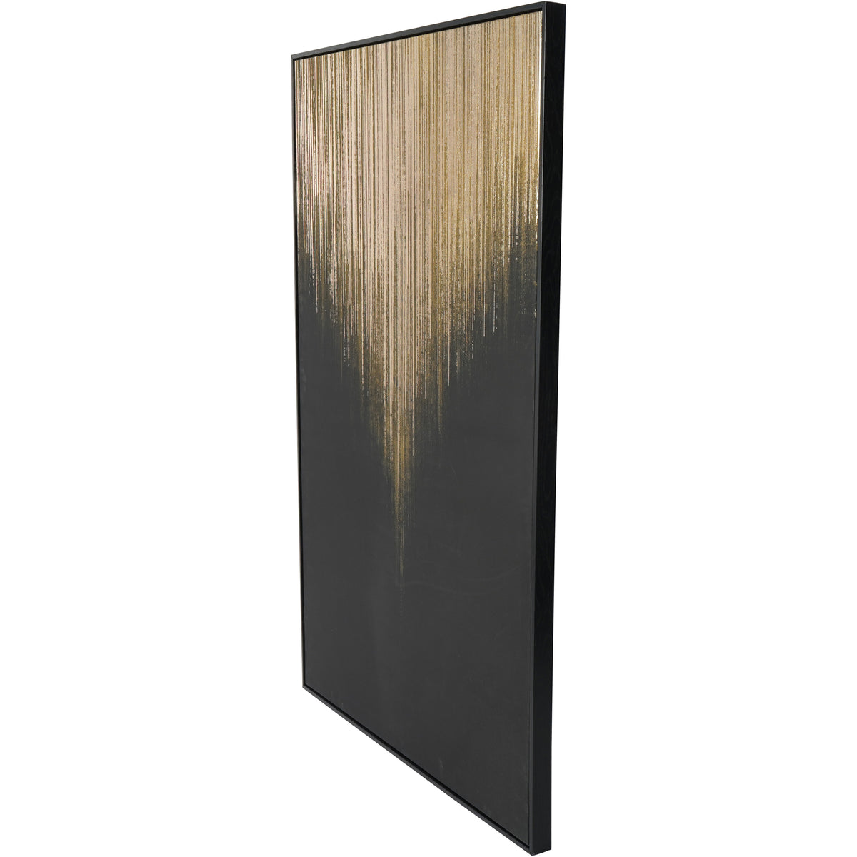 Angled view showing the frame depth and reflective champagne and bronze tones of the gold trails.