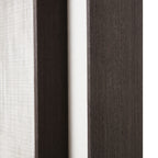 Detail of the dark inner and outer frame edges with a pale mount between them and fine crosshatched texture visible on the artwork.