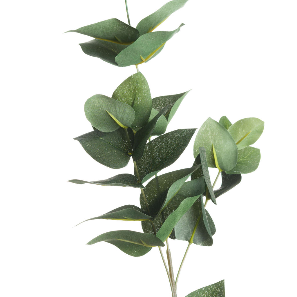 Close-up of overlapping green leaves on the Lanceleaf artificial stem, showing fine surface texture, pale flecks and lighter central veins.