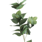 Close-up of overlapping green leaves on the Lanceleaf artificial stem, showing fine surface texture, pale flecks and lighter central veins.