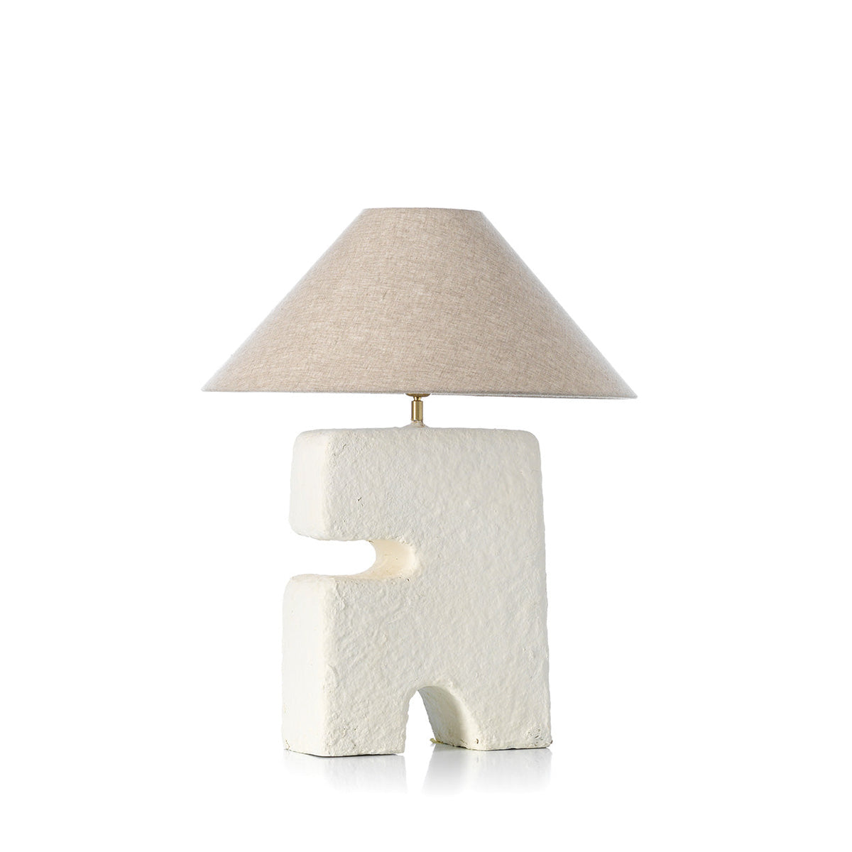 L’Objet Papier-Mâché Table Lamp – White, Large — front product view