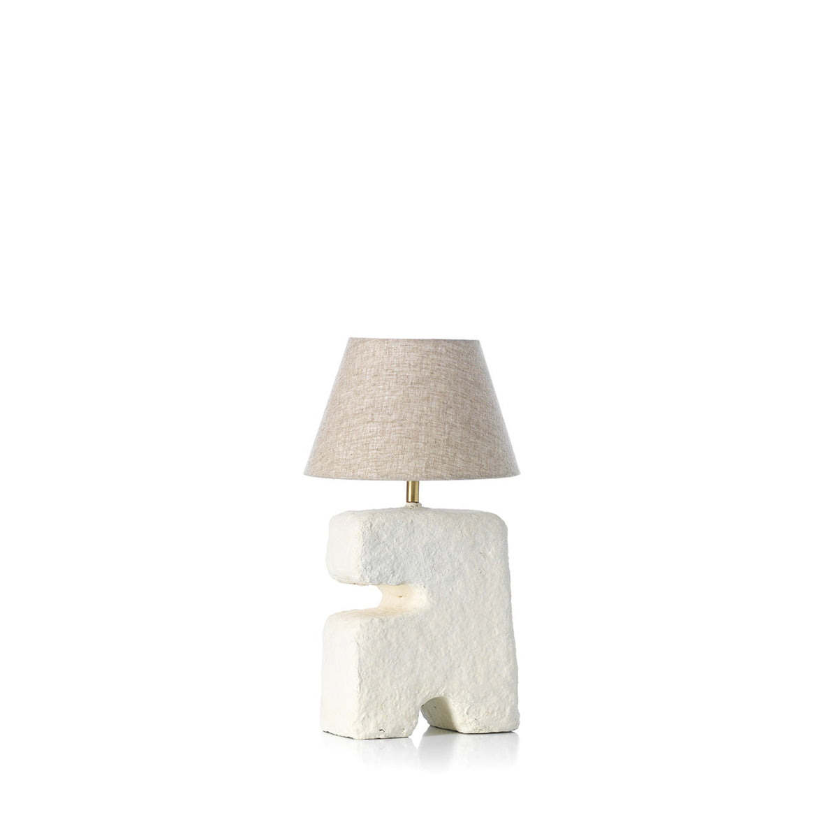 L’Objet Papier-Mâché Table Lamp – White, Small — front product view