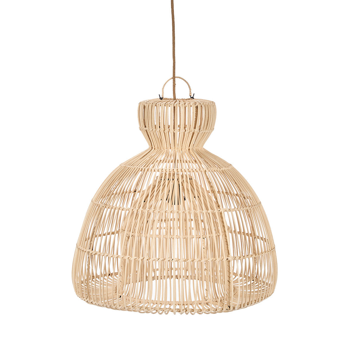 Matcha Whisk Rattan Pendant Light – Natural, Medium – product view