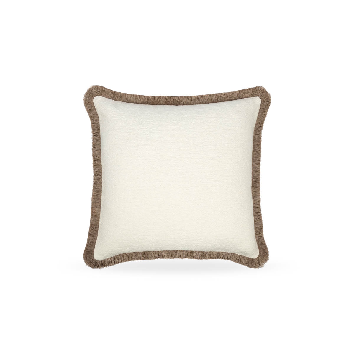 Mirela Bouclé Cushion with Mushroom Fringe