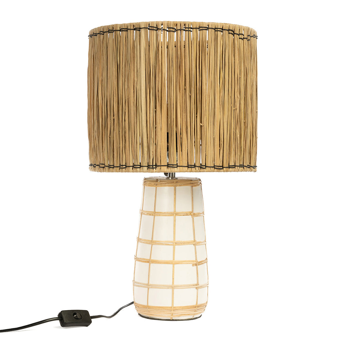 Molokai Terracotta & Rattan Table Lamp – White Natural – product view