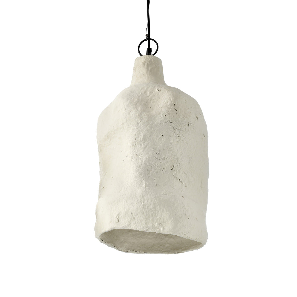 Moloko Papier-Mâché Pendant Light – White, Large — side profile