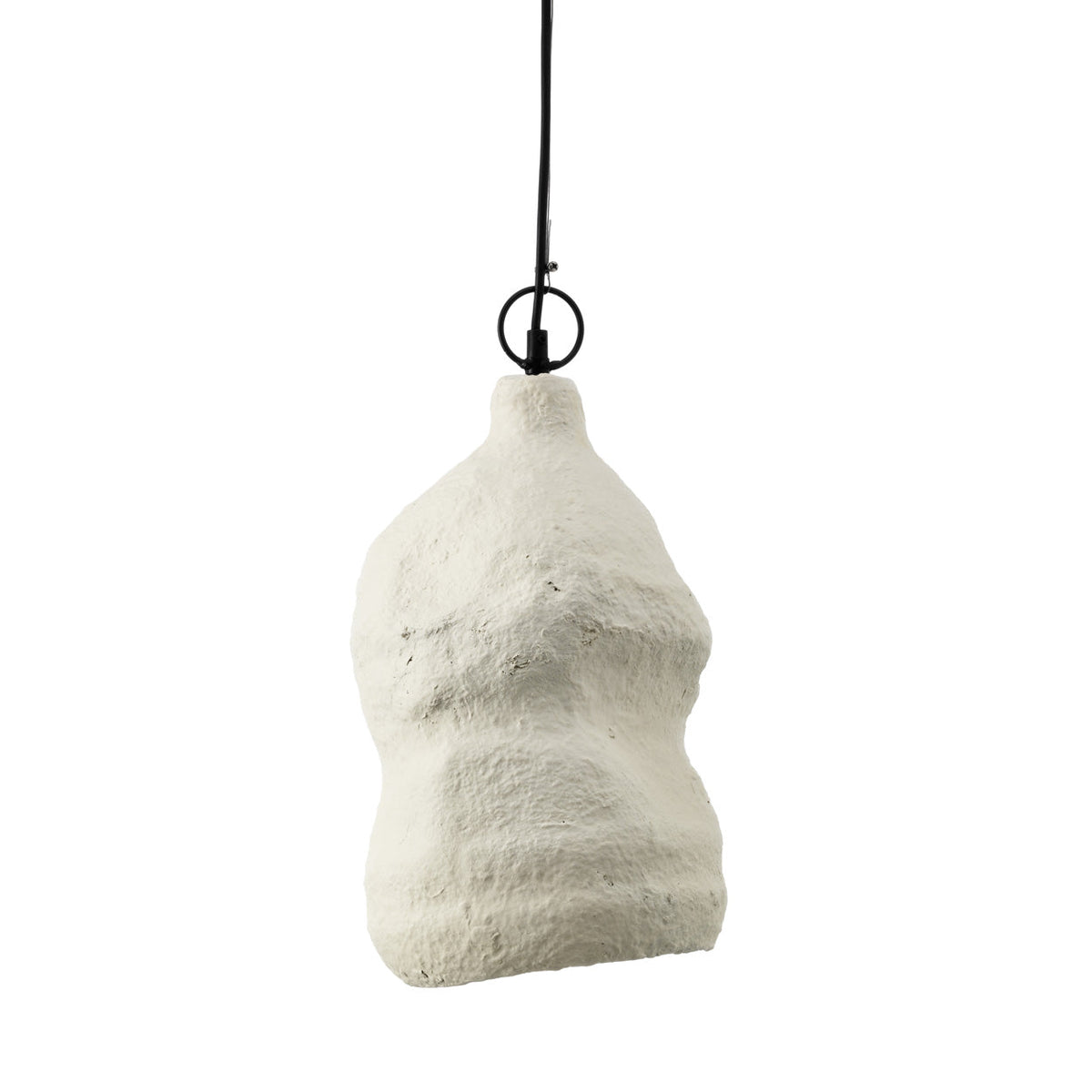 Moloko Papier-Mâché Pendant Light – White, Small — front product view