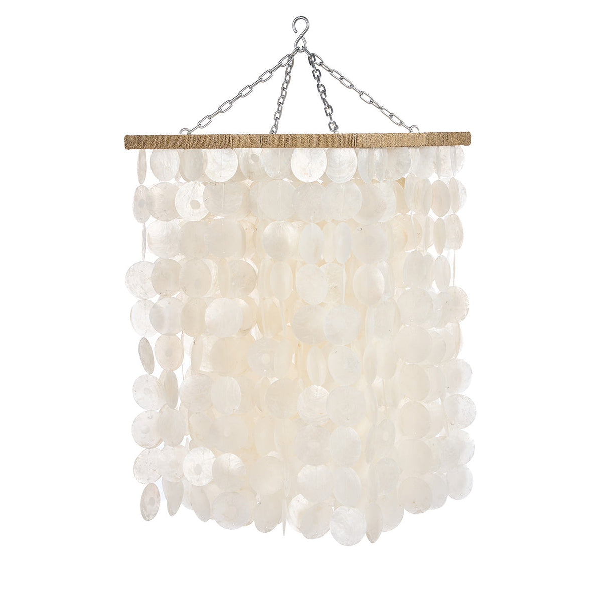 Moonlit Whispers Shell Chandelier – Natural, Medium — front product view