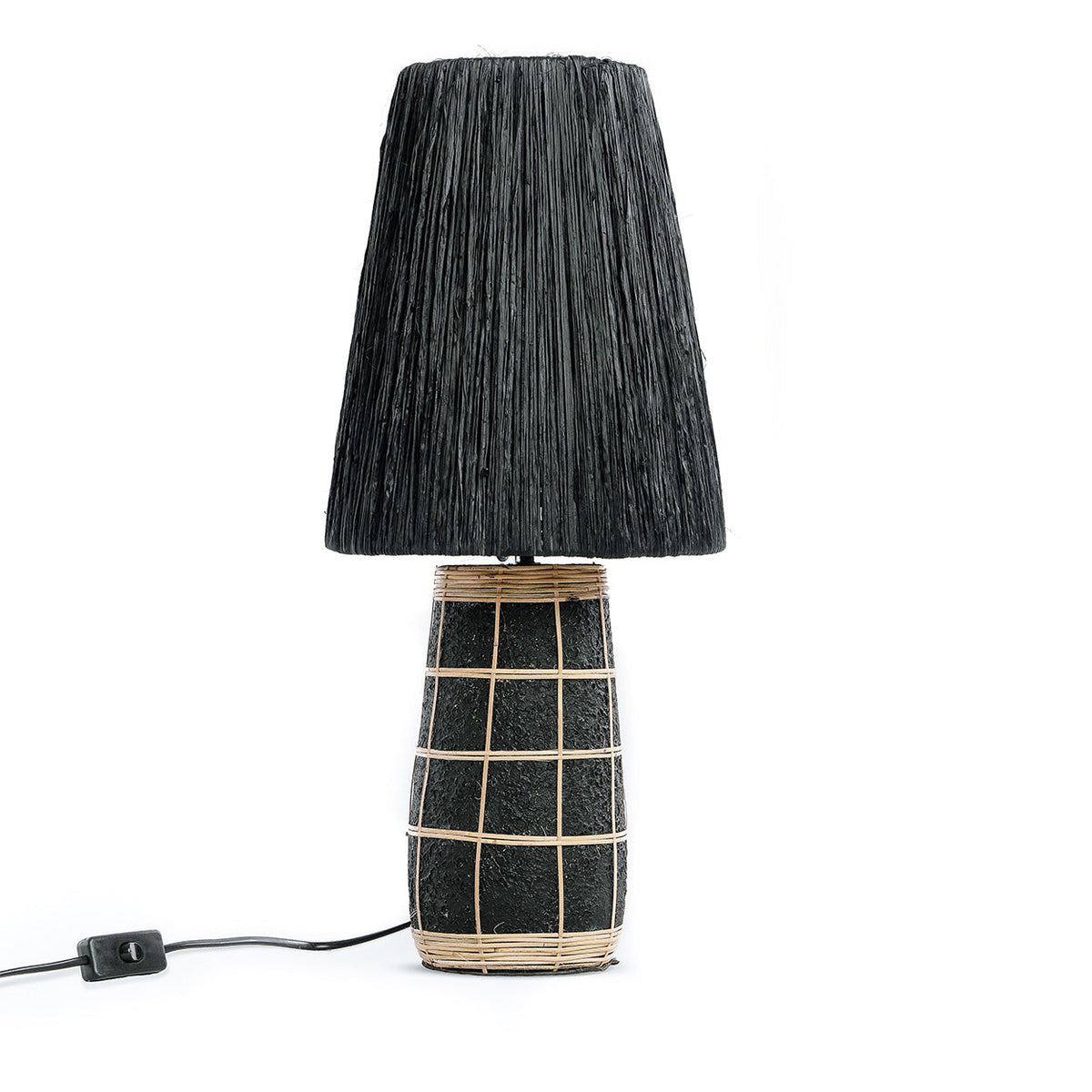 Naxos Terracotta & Grass Table Lamp – Black Natural – product view