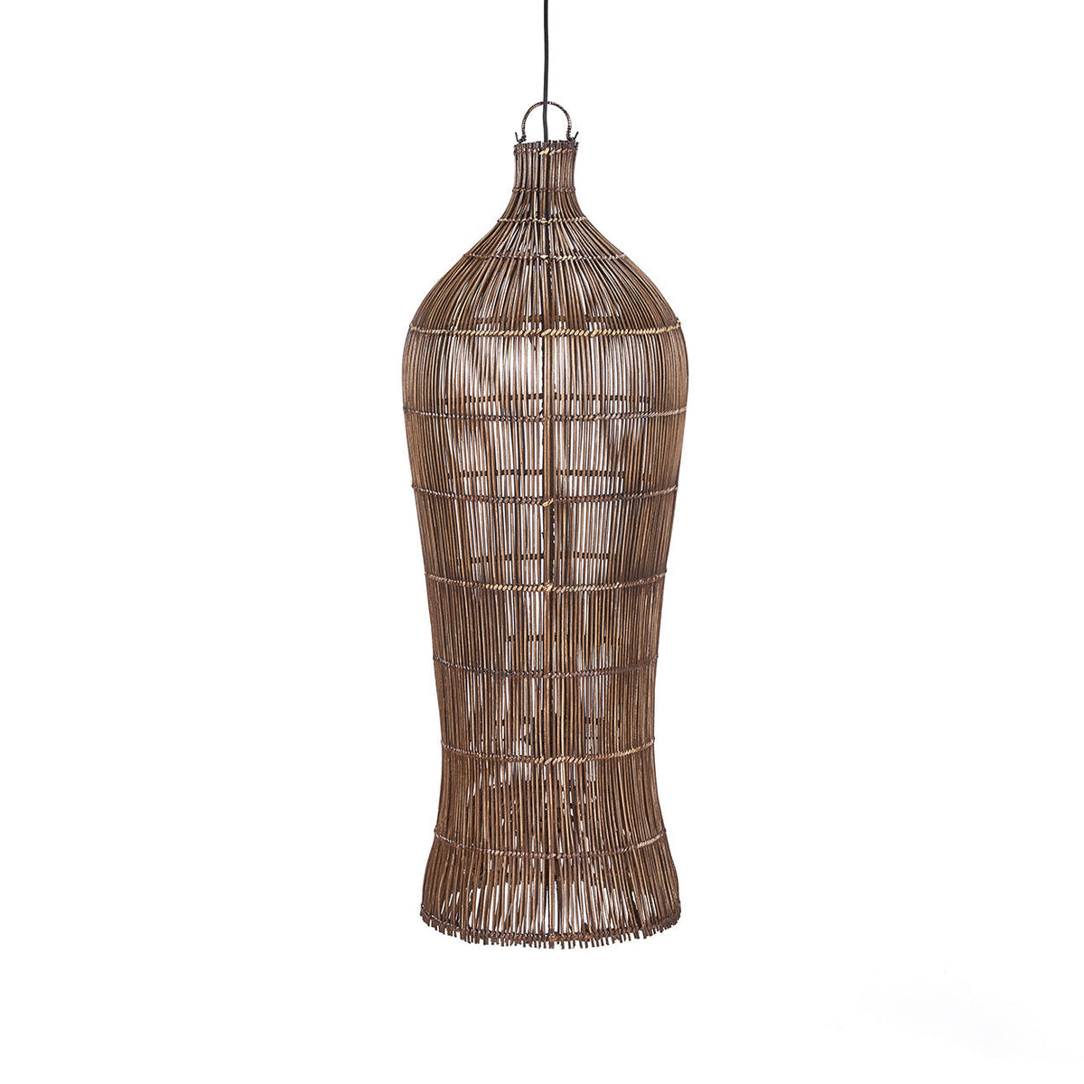 Oasis Tower Bamboo Pendant Light – Dark Walnut, Extra Large
