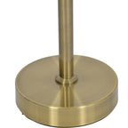 Close-up of the desk lamp's round base and the central upright meeting a small circular collar.