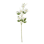Full view of the Openbloom Tendril artificial flower spray with a long green stem, branching cream-white flowers, pointed leaves and curled tendrils.
