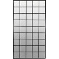 Front view of the tall rectangular Pier mirror, with a black frame and a regular grid of bevelled mirror panes.