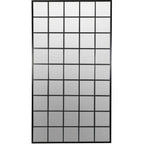 Front view of the tall rectangular Pier mirror, with a black frame and a regular grid of bevelled mirror panes.