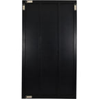 Rear view of the Pier mirror showing its black backing, three recessed vertical panels and metal fittings around the edges.