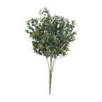 Redtip Leaf Artificial Foliage Spray shown against white, with a full cluster of small green leaves above exposed branching stems.