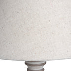 Close-up of the light lampshade showing its coarse woven texture and scattered coloured flecks.