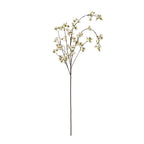 Full view of the Roundbud Blossom artificial flower stem, with white flowers and buds across brown branches against a white background.