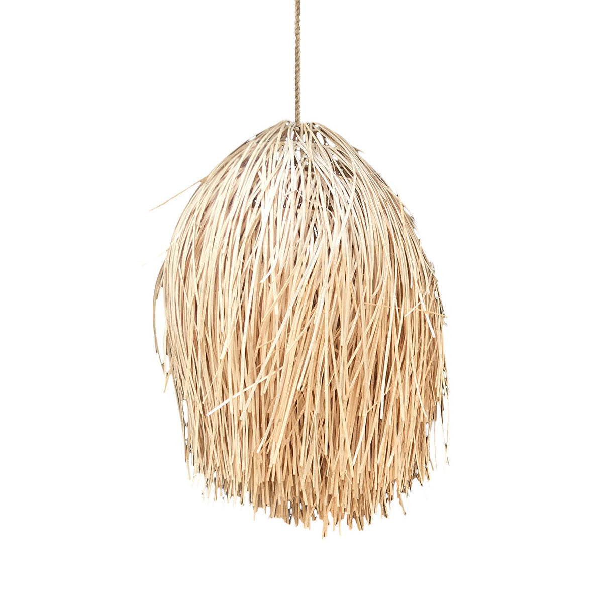 Shaggy Rattan Pendant Light – Natural, Medium – product view
