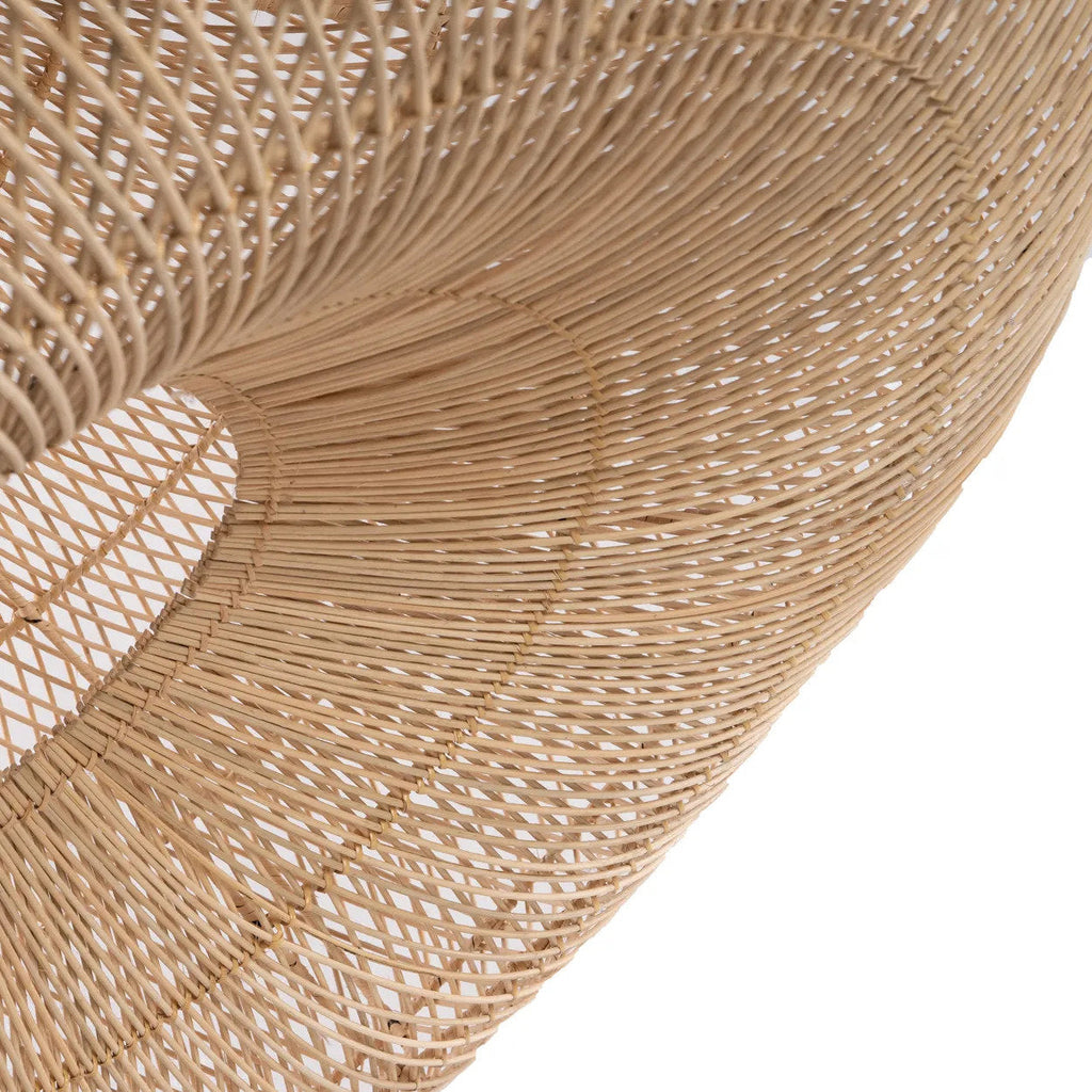 Shala Rattan Pendant Light – Natural, Large – underside open-weave construction detail