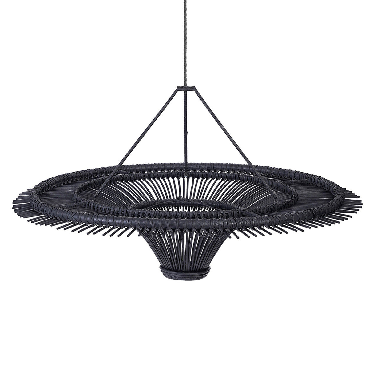 Sky Rattan Pendant Light – Black, Extra Extra Large – product view
