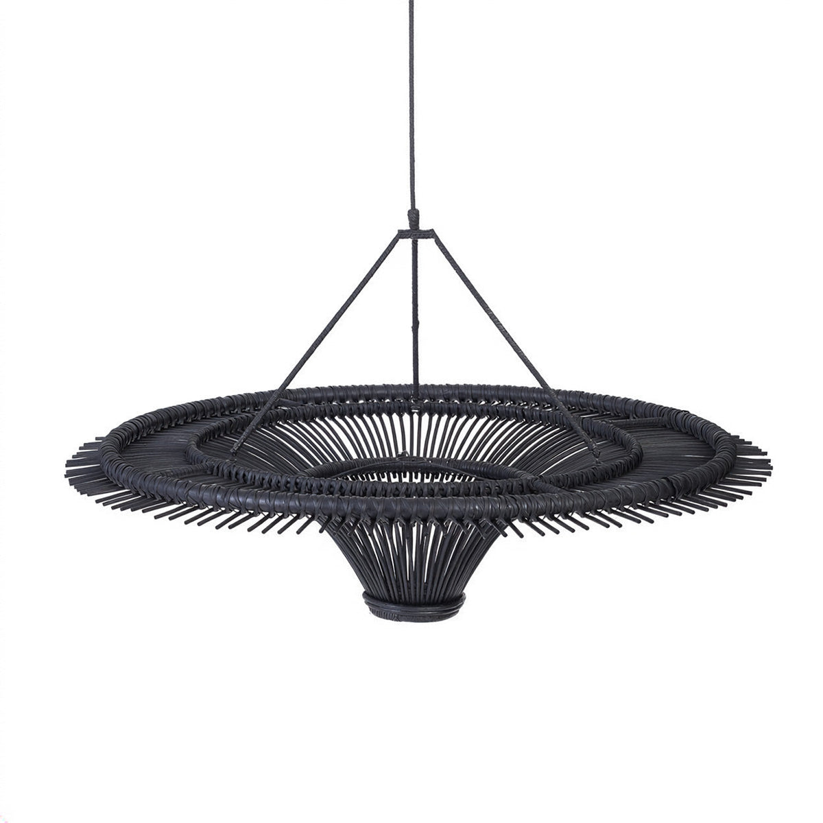 Sky Rattan Pendant Light – Black, Extra Large – product view