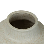View into the vase's opening, showing a thick rolled rim and natural-toned speckles on the inner neck.
