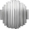 Front view of a mirror with staggered vertical panels forming a stepped outline against a white background.